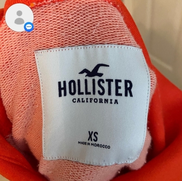 😀3/$12 Hollister short neon orange Hooded sweatshirt - Picture 2 of 6